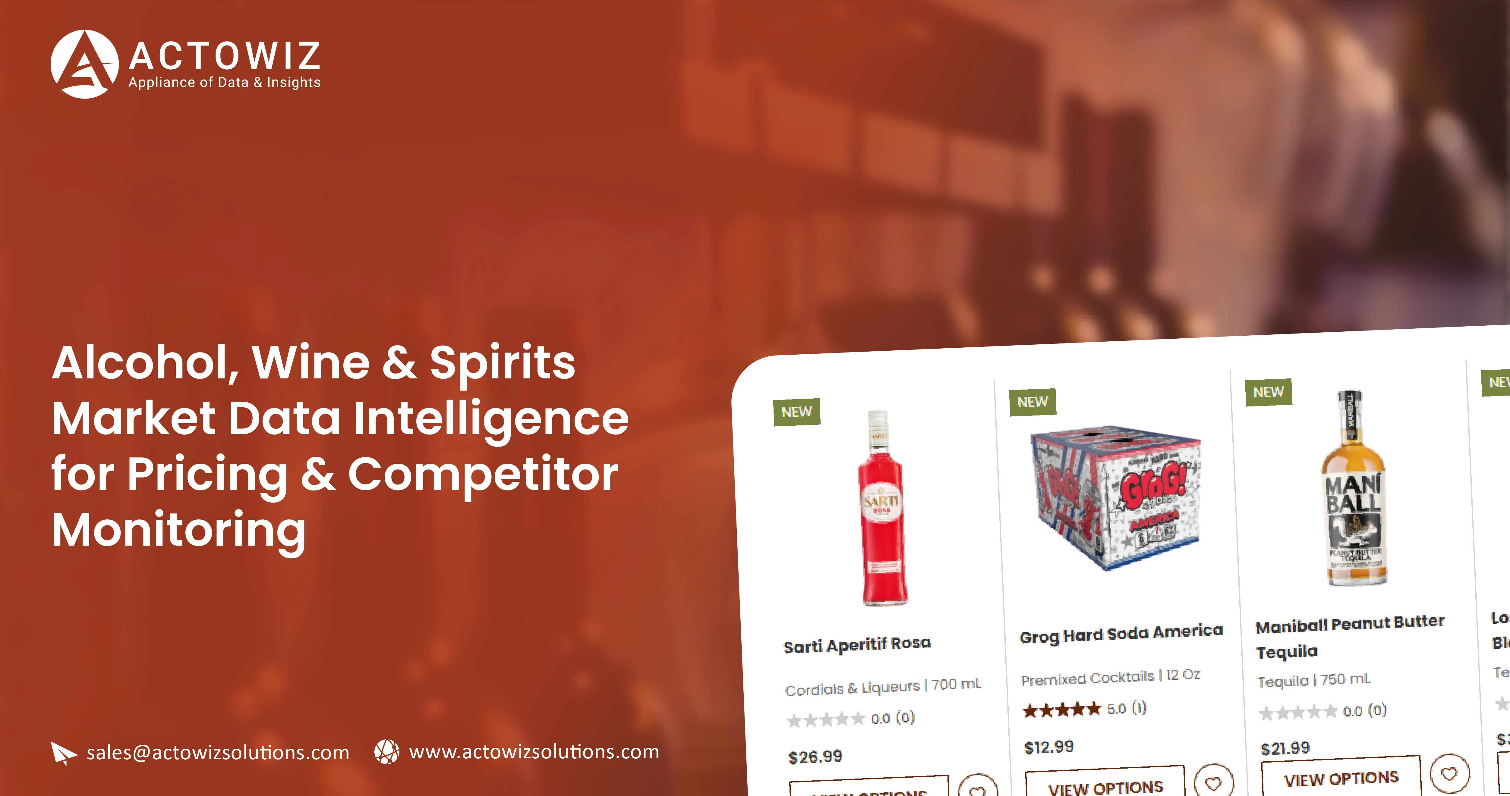 Alcohol, Wine and Spirits Market Data Intelligence for pricing and competitor monitoring